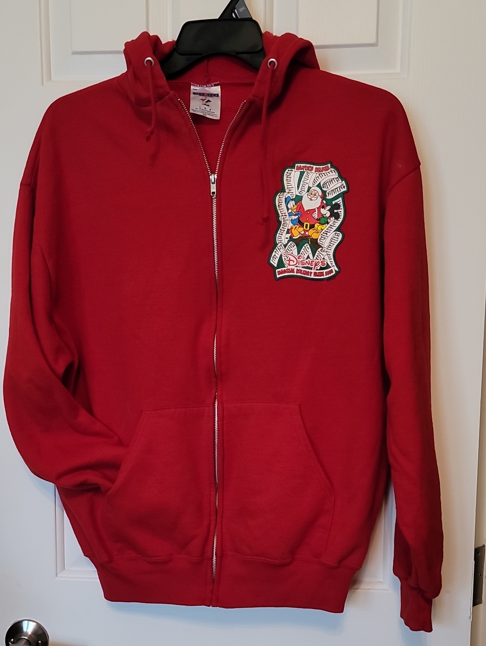 Disney Studios Red Zip-Up Hoodie Magical Holiday Faire 2002 Large